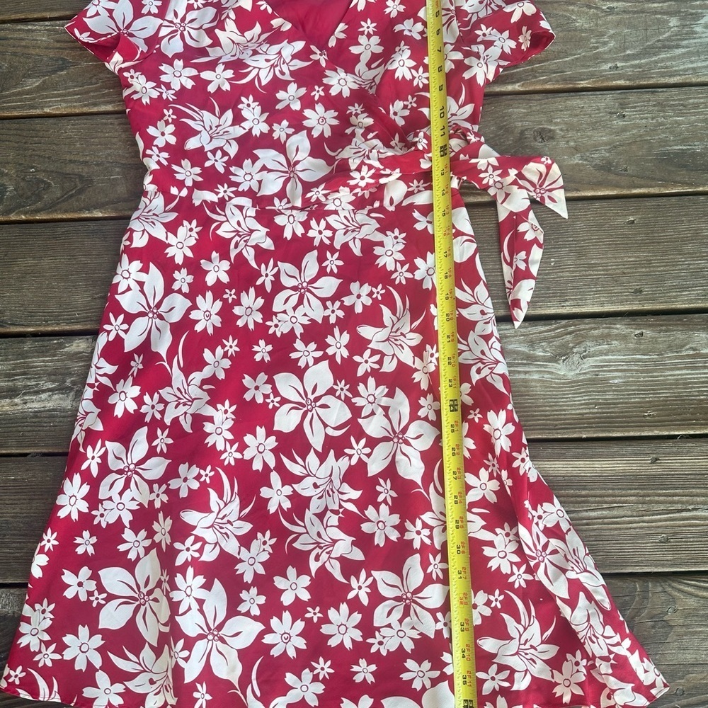 Chadwick's red/white floral short sleeve dress size 8 - Picture 10 of 12